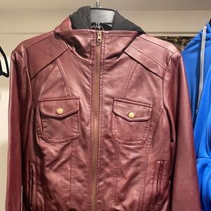 Maroon leather jacket